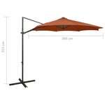 vidaXL Parasol déporté avec mât et lumières LED Terre cuite 300 cm