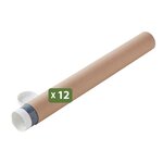 Pack and Move - Lot 12 tubes pour expédition et emballage - ø0.6x50cm - Pour affiche et poster - Avec capuchon
