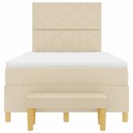 vidaXL Lit à ressorts avec matelas Crème 120 x 190 cm tissu
