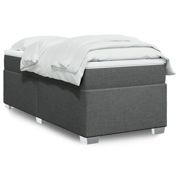 vidaXL Sommier à lattes de lit et matelas Gris foncé 90x190 cm Tissu
