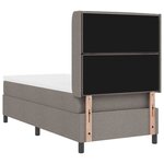 vidaXL Lit à ressorts avec matelas Taupe 90 x 190 cm tissu