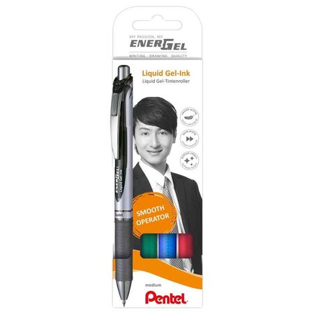 Kit de 4 stylo roller à encre gel energel xmrt pentel