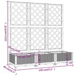 vidaXL Jardinière avec treillis Blanc 120x40x121 5 cm PP