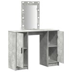 Coiffeuse vidaXL avec éclairage LED Gris béton 102x33x135 cm