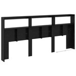 vidaXL Tête de lit Chêne noir 220 x 17 x 102 cm Bois d'ingénierie