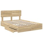 vidaXL Lit de Rangement Chêne Sonoma 160 x 200 cm Bois d'ingénierie