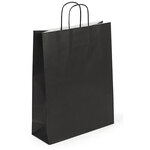 Sac kraft lisse noir à poignées torsadées raja 24 x 31 x 12 cm (lot de 50)