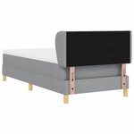 vidaXL Lit à Ressorts avec Matelas Crème 90x200 cm Tissu Gris clair