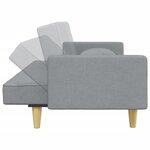 vidaXL Canapé-lit à 2 places avec oreillers et repose-pied gris clair