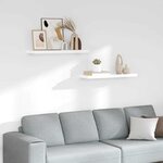 vidaXL Étagère murale flottante 2 Pièces Blanc brillant 80x23 5x3 8cm MDF