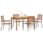 vidaXL Ensemble de salle à manger pour jardin 5 Pièces Gris