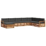 vidaXL Ensemble de canapés d'extérieur 8 pc Naturel et Anthracite