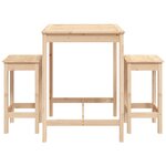 vidaXL Ensemble de bar de jardin 3 Pièces bois de pin massif
