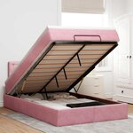 vidaXL Cadre de lit ottoman avec matelas rose 120x200 cm velours