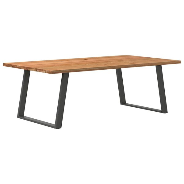 vidaXL Table à manger marron clair bois de chêne massif rectangulaire