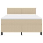 vidaXL Lit Box Spring avec Matelas & Lumière LED Vert Gris 140x200 cm Tissu Corduroy