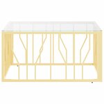 vidaXL Table basse doré 80x80x40 cm acier inoxydable et verre