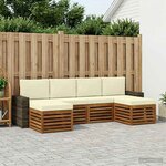 vidaXL Ensembles de canapés avec coussin 6 Pièces Naturel et Crème
