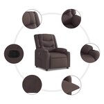 vidaXL Fauteuil inclinable Marron foncé Tissu