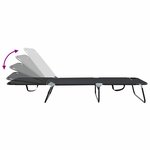 vidaXL Chaise longue pliante 2 Pièces Noir 56 x 189 x 87 cm tissu