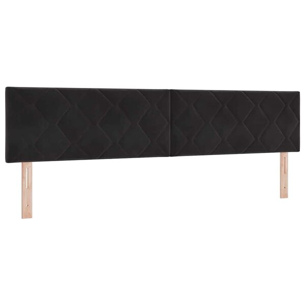 vidaXL Tête de lit Montage mural Géométrique Noir 200 cm Velours