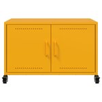 vidaXL Meuble TV jaune moutarde 68x39x43 5 cm acier