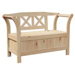 Banc de jardin vidaXL 119x76x44 cm en bois de pin massif
