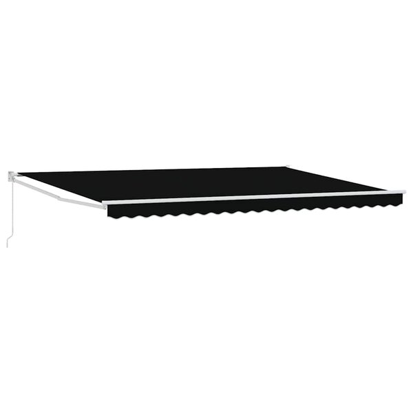 vidaXL Auvent Rétractable Noir 500 × 300 cm Tissu et Métal