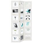 vidaXL Cloison de séparation 3 panneaux blanc bois de paulownia massif