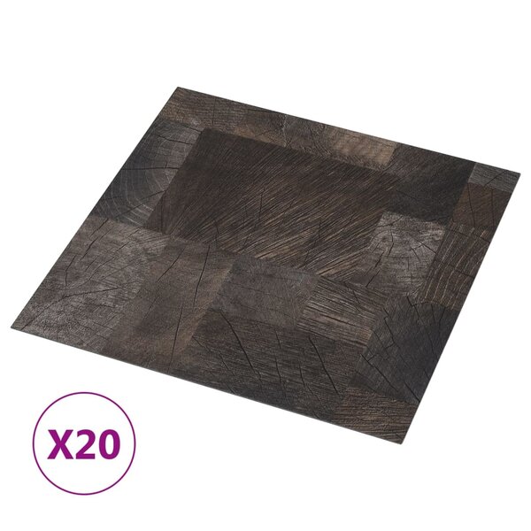 vidaXL Dalles de plancher autoadhésive 20 Pièces PVC Structure à bois