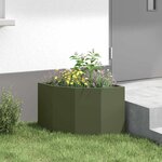 vidaXL Jardinière d'Angle Vert olive 45 x 45 x 35 cm Acier