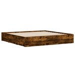 vidaXL Cadre de lit à tiroirs chêne fumé 180x200 cm bois d'ingénierie