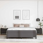 vidaXL Cadre de lit avec matelas Gris 180 x 200 cm tissu