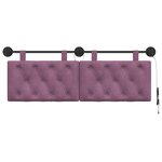 vidaXL Tête de lit suspendue Avec lumière LED Pourpre Velours