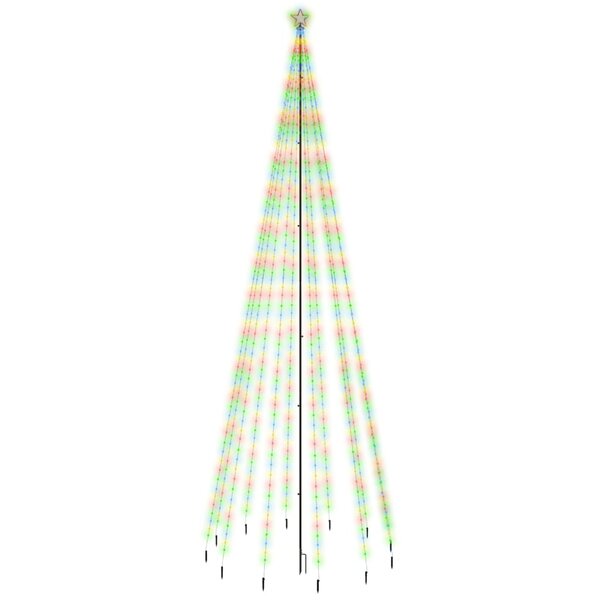 vidaXL Sapin de Noël avec piquet 732 LED Colorées 500 cm