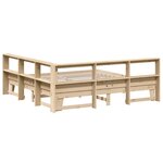 vidaXL Lit bibliothèque sans matelas 200x200 cm bois massif de pin