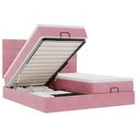 vidaXL Cadre de lit ottoman avec matelas rose 180x200 cm velours