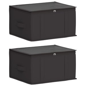 vidaXL Boîte de rangement avec fenêtre transparente 2 Pièces Anthracite