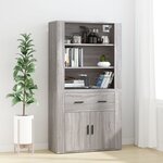 vidaXL Armoire murale Sonoma gris 80x33x80 cm Bois d'ingénierie
