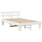 vidaXL Cadre de lit avec tête de lit Blanc 135 x 190 cm Pin massif