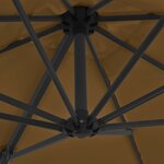 Vidaxl parasol avec base portable taupe