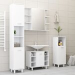 vidaXL Armoire de salle de bain Blanc 30x30x95 cm Bois d'ingénierie