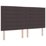 vidaXL Lit à ressorts marron foncé avec matelas et LED  180 x 200 cm en tissu