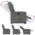 vidaXL Fauteuil de massage inclinable Gris foncé Tissu