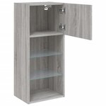 vidaXL Meubles TV avec lumières LED 2 Pièces sonoma gris 40 5x30x90 cm