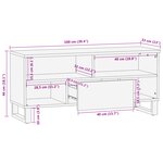 vidaXL Meuble TV - 100 x 33 5 x 46 cm  en bois de manguier massif.