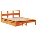vidaXL Lit bibliothèque sans matelas cire marron 120x190cm pin massif