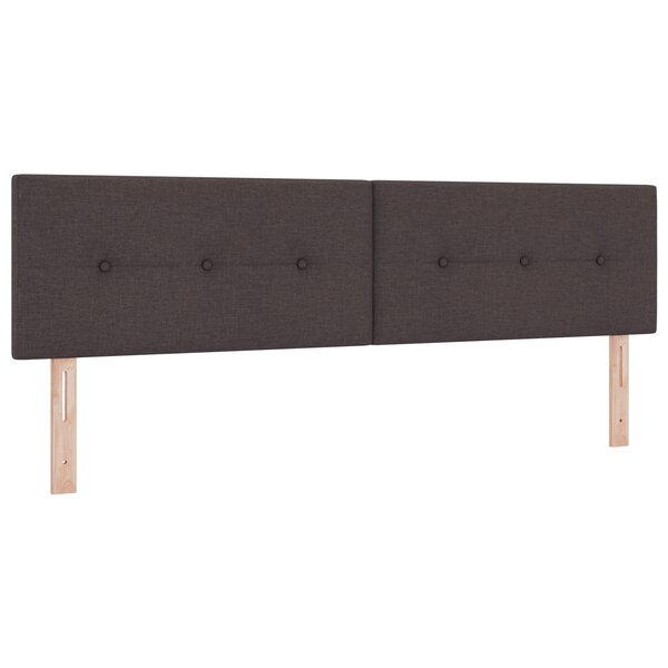 Headboard LED vidaXL avec boutons capitonnés Marron foncé 90 cm Tissu