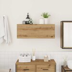 vidaXL Armoire murale de bain chêne artisanal bois d'ingénierie