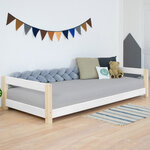 Lit enfant KIDDY 90 x 190 blanc et naturel